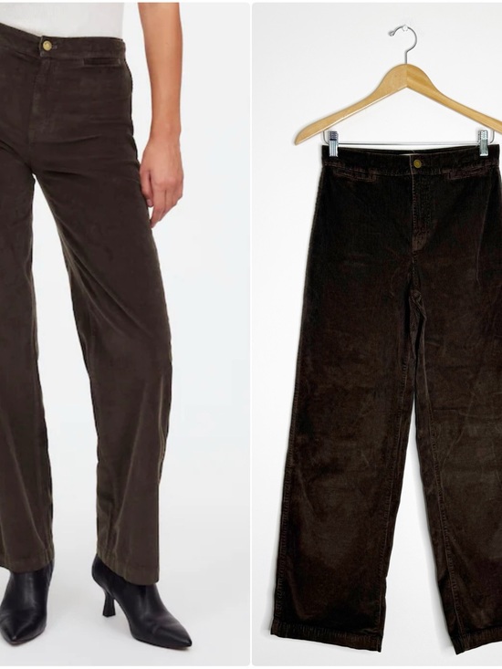 Madewell Pants - Madewell Emmett Wide Leg Corduroy Pants Size 26 Brown High Rise
